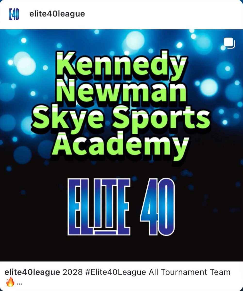 Kennedy Newman (@kennedynewman44) on Twitter photo thank you so much <a href="/Elite40League/">Elite 40 League</a>! i am thankful to have been named to the national championship all tournament team! a few of my teammates and coach are on the list too!! couldn’t have done it without my amazing team <a href="/SkyeSportsAcade/">Skye Sports Academy</a>. thank you so much <a href="/Elite40League/">Elite 40 League</a>! i am thankful to have been named to the national championship all tournament team! a few of my teammates and coach are on the list too!! couldn’t have done it without my amazing team <a href="/SkyeSportsAcade/">Skye Sports Academy</a>.