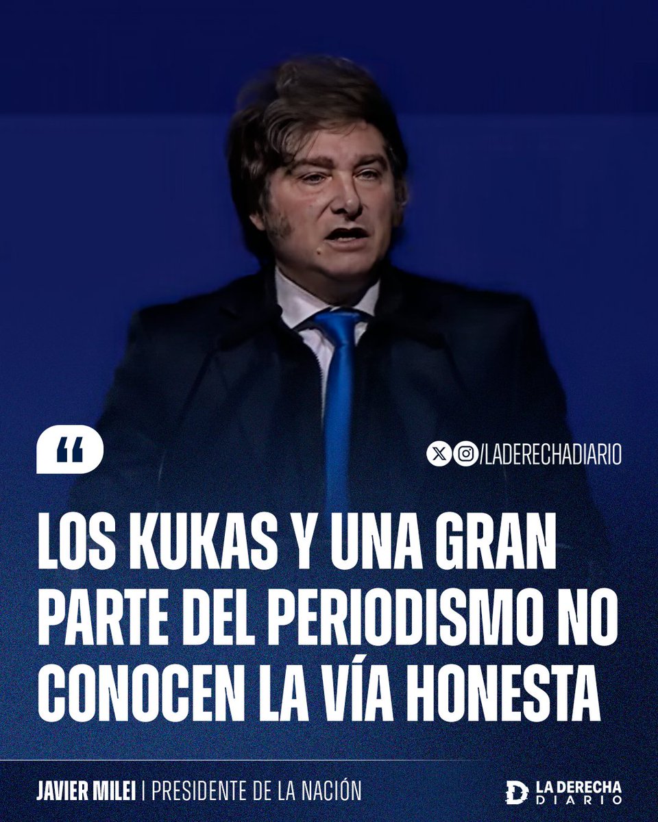 🚨🇦🇷 | #AHORA El presidente Javier Milei apuntó contra "los kukas" y los periodistas operadores, en el evento de la Fundación Faro: "Los kukas y una gran parte del periodismo no conocen la vía honesta".
