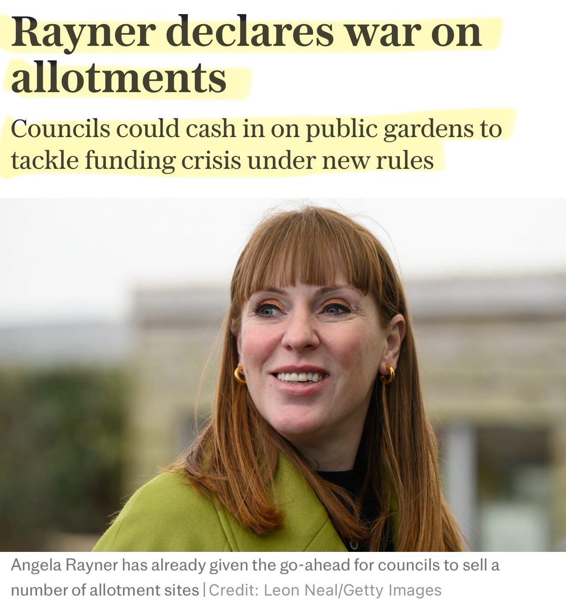 Ali Haydor (@thealihaydor) on Twitter photo Instead of taxing the wealthy, they want to sell off allotments now!!
These green spaces matter….to people, to communities, and to health.
Stop digging up the wrong things!
#SaveOurAllotments <a href="/AngelaRayner/">Angela Rayner</a> Instead of taxing the wealthy, they want to sell off allotments now!!
These green spaces matter….to people, to communities, and to health.
Stop digging up the wrong things!
#SaveOurAllotments <a href="/AngelaRayner/">Angela Rayner</a>
