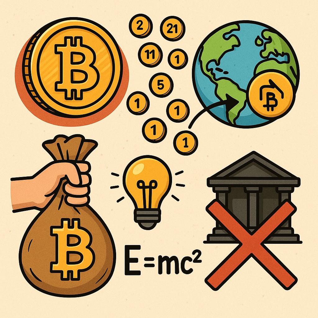 BTC_explicado's tweet photo. ¿No entiendes aún qué es Bitcoin?
Aquí van 5 frases para entenderlo sin tecnicismos.
 
1. Bitcoin es dinero digital que nadie controla. 
Ni bancos, ni gobiernos.

2. Solo existirán 21 millones.
Nunca se imprimirá más. Eso lo hace escaso.

3. Puedes enviarlo a cualquier parte del mundo sin pedir permiso, sin bancos.

4. Nadie puede confiscarlo si lo custodias tú.

5. Está respaldado por matemáticas y energía, no por promesas políticas.

Bitcoin es simple.
Solo que te lo han querido complicar.
Porque si lo entiendes, ya no volverás atrás.

#Bitcoin #BTC #DineroLibre #EducaciónFinanciera #SoberaníaFinanciera #AhorraEnBitcoin #CriptoEducación #ElBitcoinExplicado