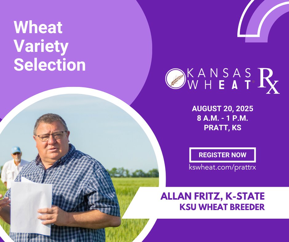 KansasWheat's tweet photo. 🌾 Sign up now to hear from Allan Fritz at Wheat Rx in Pratt! 🌾

#WheatRx #KansasAg #Wheat

https://t.co/AsXjx4FEYV https://t.co/F7ZUtlSepo