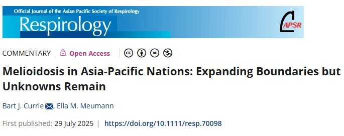 Commentary:
#Melioidosis in Asia-Pacific Nations: Expanding Boundaries but Unknowns Remain 
onlinelibrary.wiley.com/doi/10.1111/re…