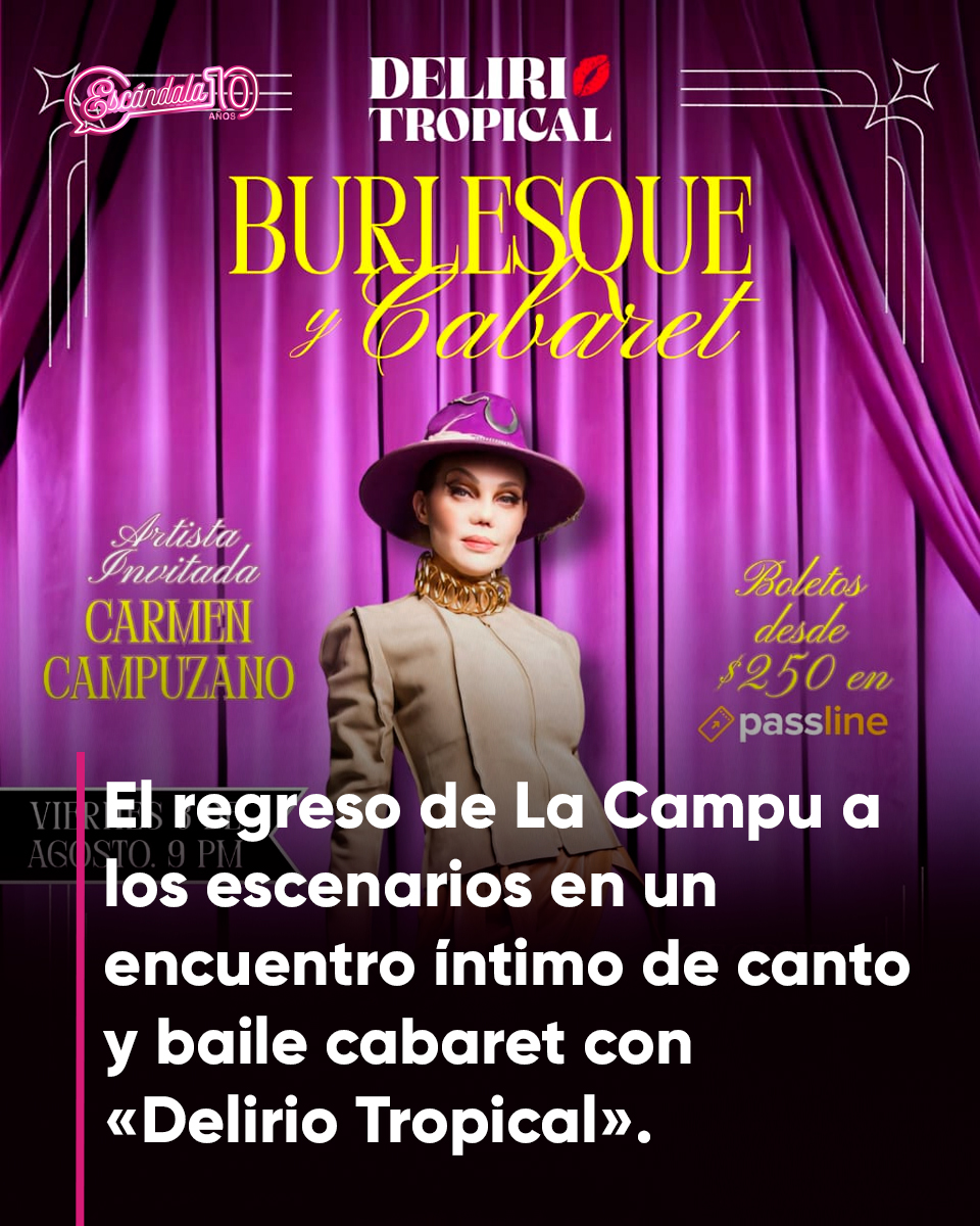 En lo más leído de la semana:

Carmen Campuzano se nos pone burlesquera en su próximo debut en el espectáculo de cabaret «Delirio Tropical». 💃💃👠🪭
👇👇👇
escandala.com/el-regreso-de-…