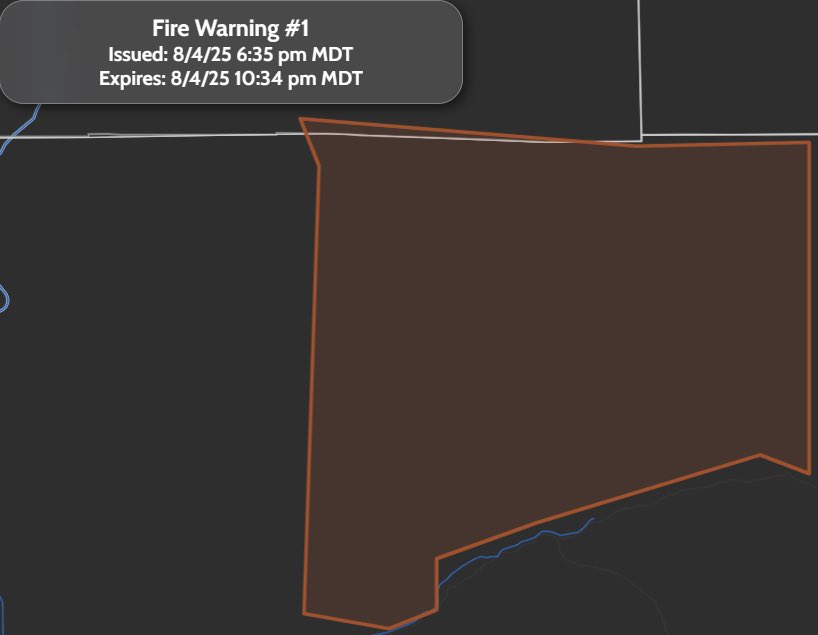 StormTrackingHQ's tweet image. #FireWarning 01 has been issued for wildfire near Yellow Jacket, Fawn Creek, Sleepy Cat Peak, Sawmill and FS Rd 250 until 10:34 pm MDT #wxtwitter #wxX #Firewx #Fire #Critical #cowx 

Recreationist Evacuation Order – #Wildfire near Yellow Jacket,
Fawn Creek and Sleepy