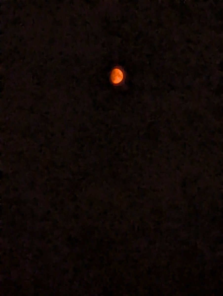 The moon looking apocalyptic with the wildfire smoke in the air: