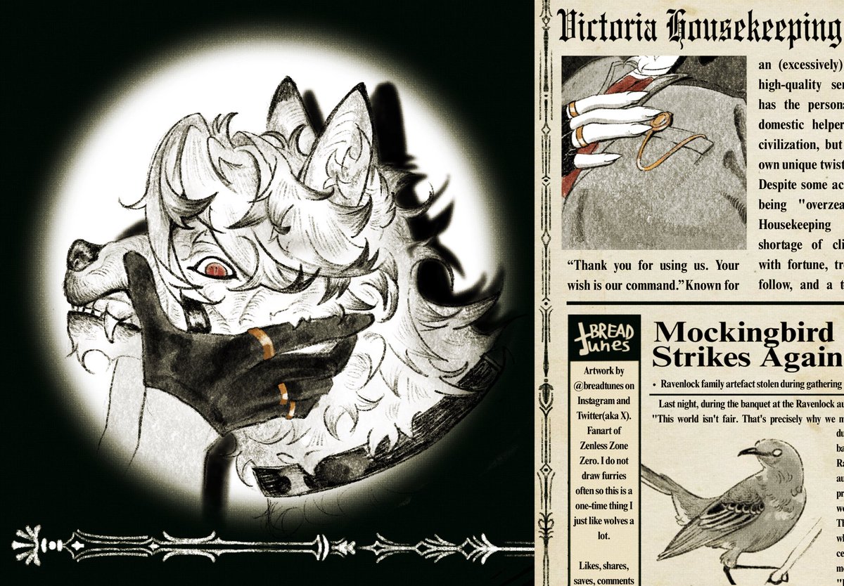 First time drawing furry :3 #lycaon #zzz #lycahugo