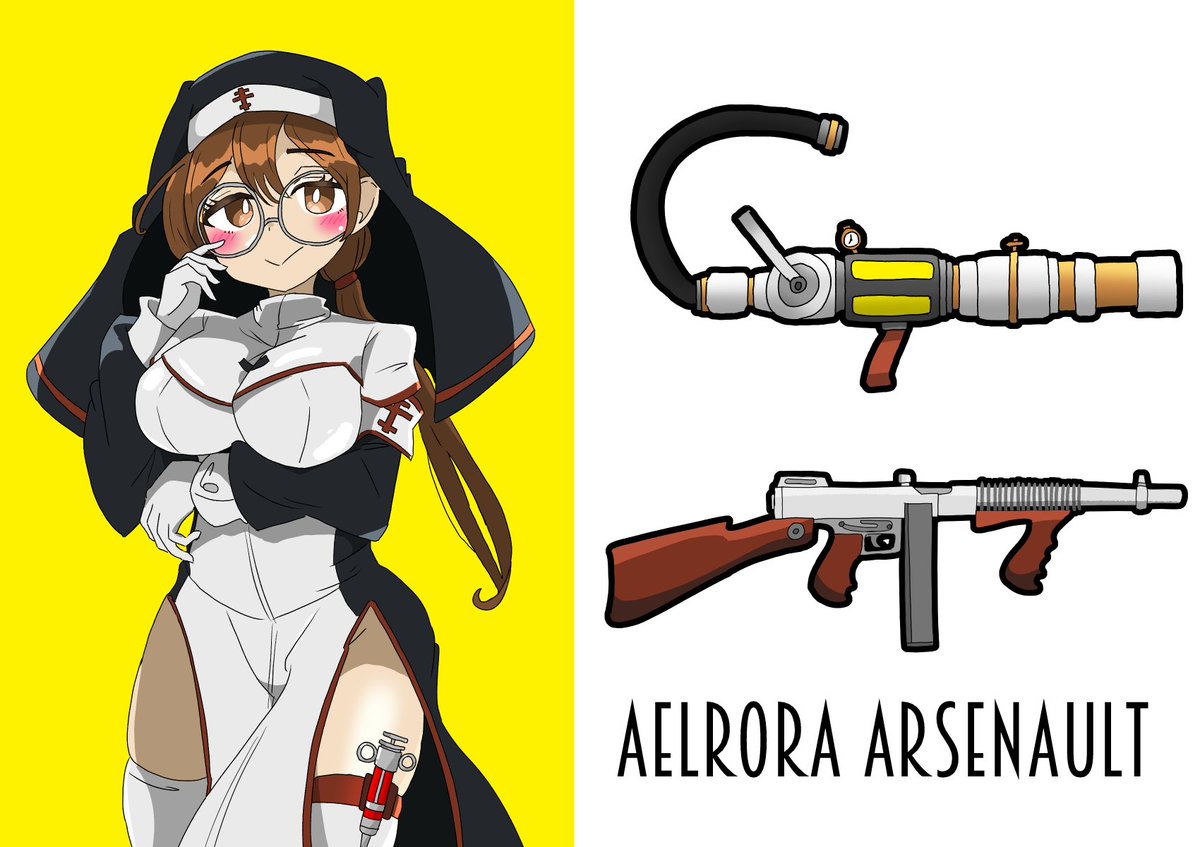 AIテキストゲームで作ったシスターのキャラクターを描いてみました