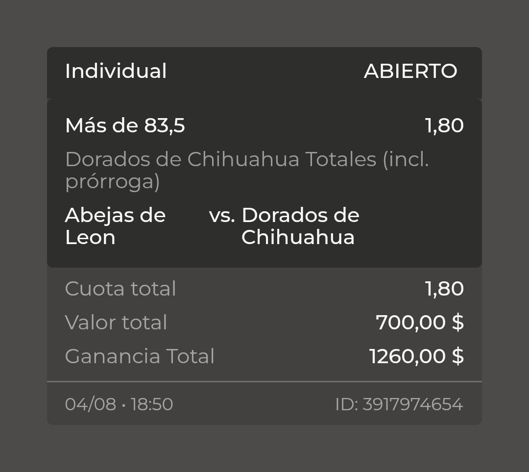 MIKLO APP (@mikloapp) on Twitter photo 🔥 ¡Listo el pick para esta noche en la LNBP!
🏀 Abejas de León vs Dorados de Chihuahua
💣 Pick: Dorados Over 83.5 pts totales (incl. prórroga)
💰 Momio: 1.80
👉 Juega con <a href="/Micasinocom/">MiCasino.com | Apuestas deportivas</a>
🔗 micasino.com/?pc=MIKLO
🎁 ¡Duplica tu primer depósito con el código MIKLO!
🎰 Juega 🔥 ¡Listo el pick para esta noche en la LNBP!
🏀 Abejas de León vs Dorados de Chihuahua
💣 Pick: Dorados Over 83.5 pts totales (incl. prórroga)
💰 Momio: 1.80
👉 Juega con <a href="/Micasinocom/">MiCasino.com | Apuestas deportivas</a>
🔗 micasino.com/?pc=MIKLO
🎁 ¡Duplica tu primer depósito con el código MIKLO!
🎰 Juega