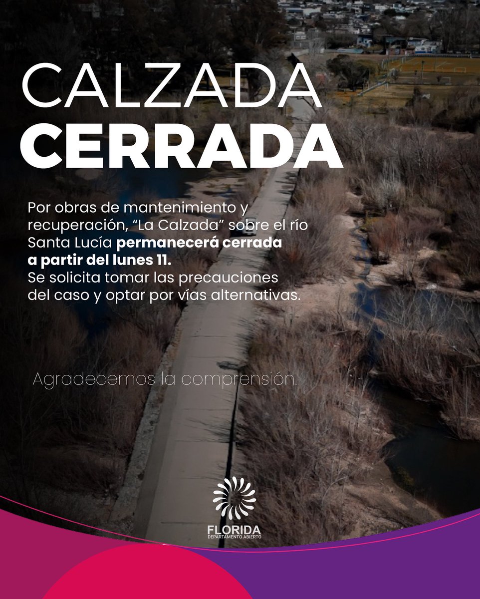 Interrupción del tránsito por obras en la calzada sobre el río Santa Lucía Chico diariocambios.com/interrupcion-d…