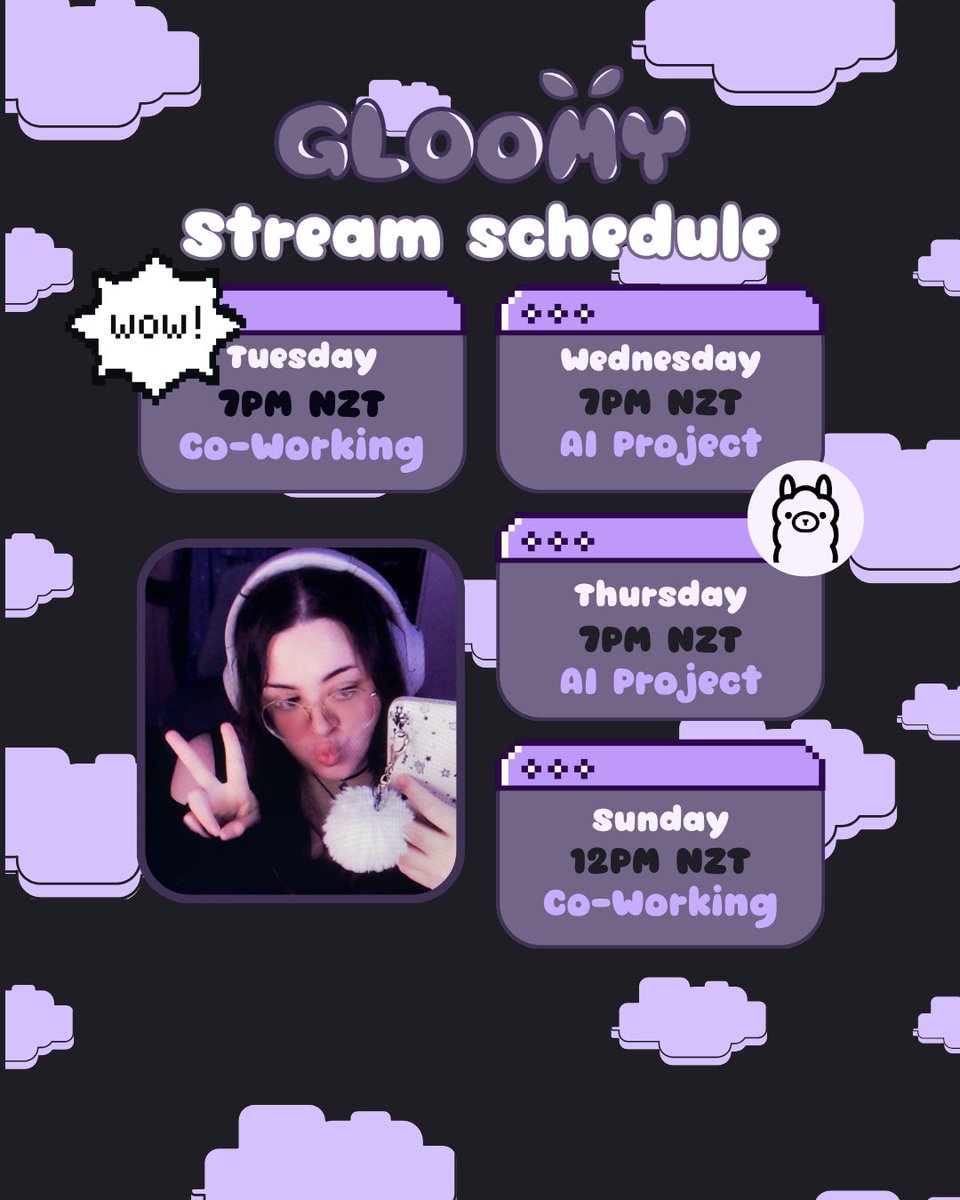 devgloom's tweet image. STREAM SCHEDULE 5- 10 AUGUST ｡𖦹°‧