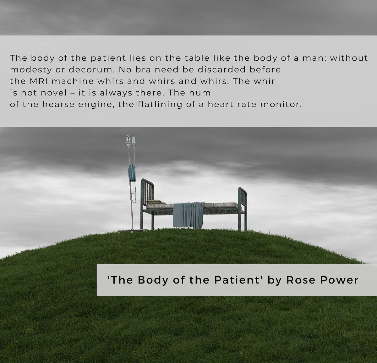 This week’s poem is ‘The Body of the Patient’ by Rose Power: enbylife.net/2025/08/05/the… Responding to torrin a. greathouse’s ‘The Body of a Girl Lies on the Asphalt Like the Body of a Girl’ &amp; addressing the relinquishment of one’s bodily autonomy when placed under anaesthetic.