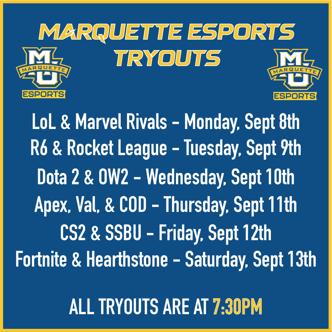 Tryouts will be ONLINE. Mark your calendars!

Also, we are excited to announce we are going to playing in the PCL who are partnered with the Big East in the spring! Be on the lookout for updates. If you join our discord, all updates will be posted there as well!