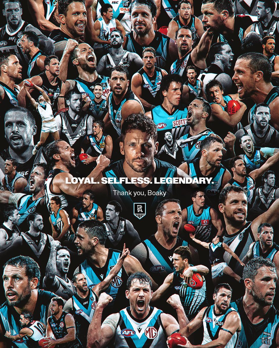 Port Adelaide FC (@pafc) on Twitter photo After a decorated career spanning 19 seasons, Port Adelaide legend <a href="/travisboak10/">Travis Boak</a> will retire at season's end ❤️
📝 bit.ly/3GUIVGs After a decorated career spanning 19 seasons, Port Adelaide legend <a href="/travisboak10/">Travis Boak</a> will retire at season's end ❤️
📝 bit.ly/3GUIVGs