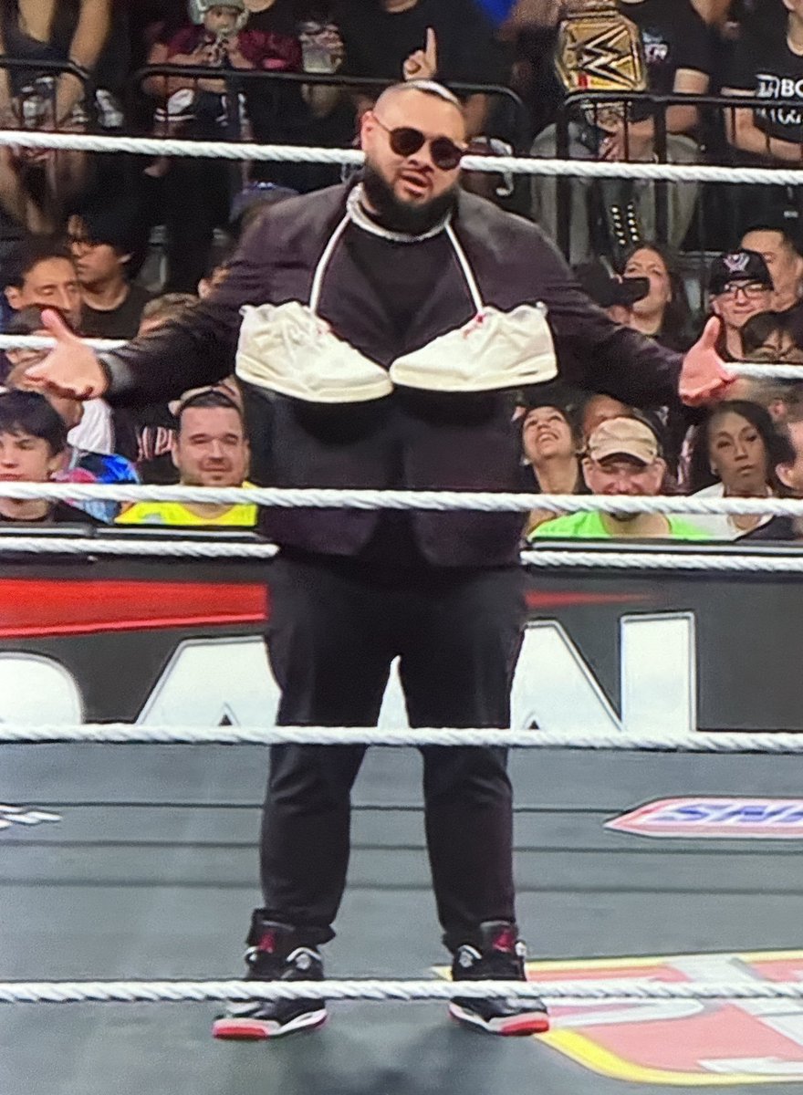 Sería bastante gracioso que Brock Lesnar intentara algo parecido pero con unas zapatillas con los cordones de 5 o 6 metros y que sean particularmente gruesos, por ejemplo debajo de un ciruelo