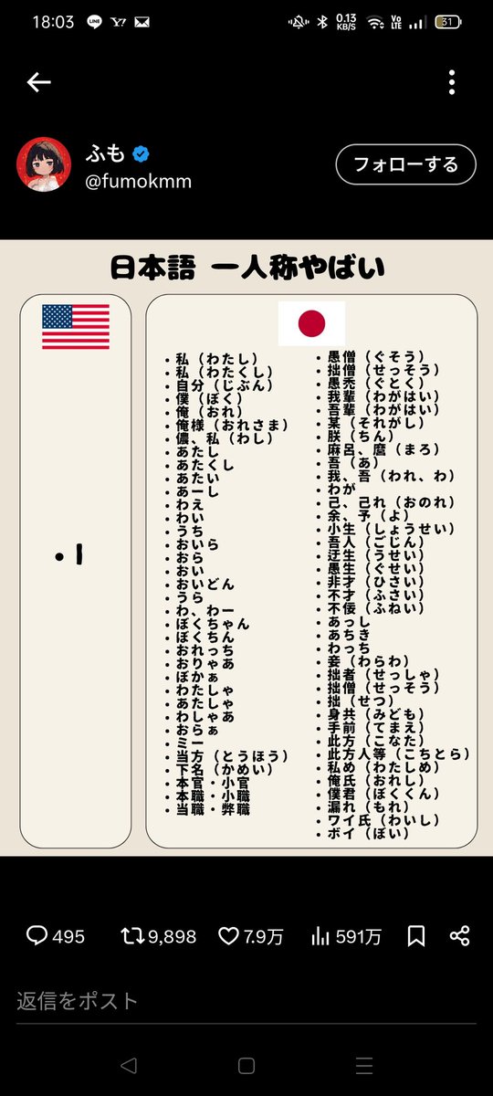 There are so many first-person pronouns. Japanese is amazing...

#japanese