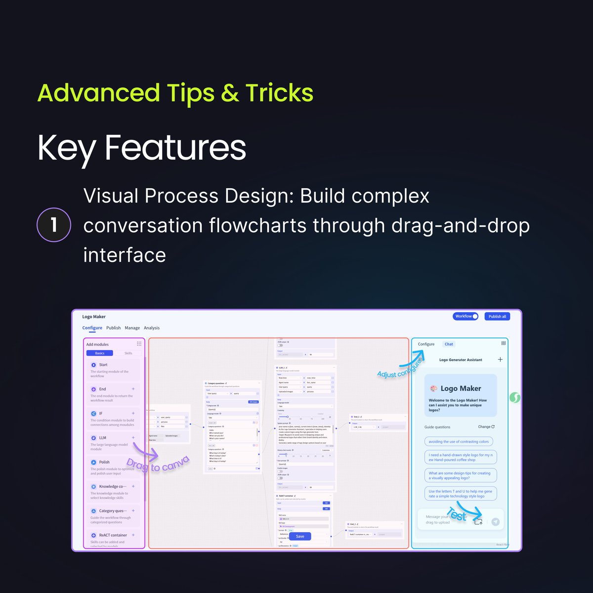 TateATate_AI's tweet image. 🤔Complex workflow logic but hard to orchestrate? 😓Simple agents can't handle sophisticated tasks?
We solved it with one simple toggle! ✨
Turn it on → Agent transforms into workflow mode
#AIWorkflow #NoCode #Agent #MCP #DevTools #AI