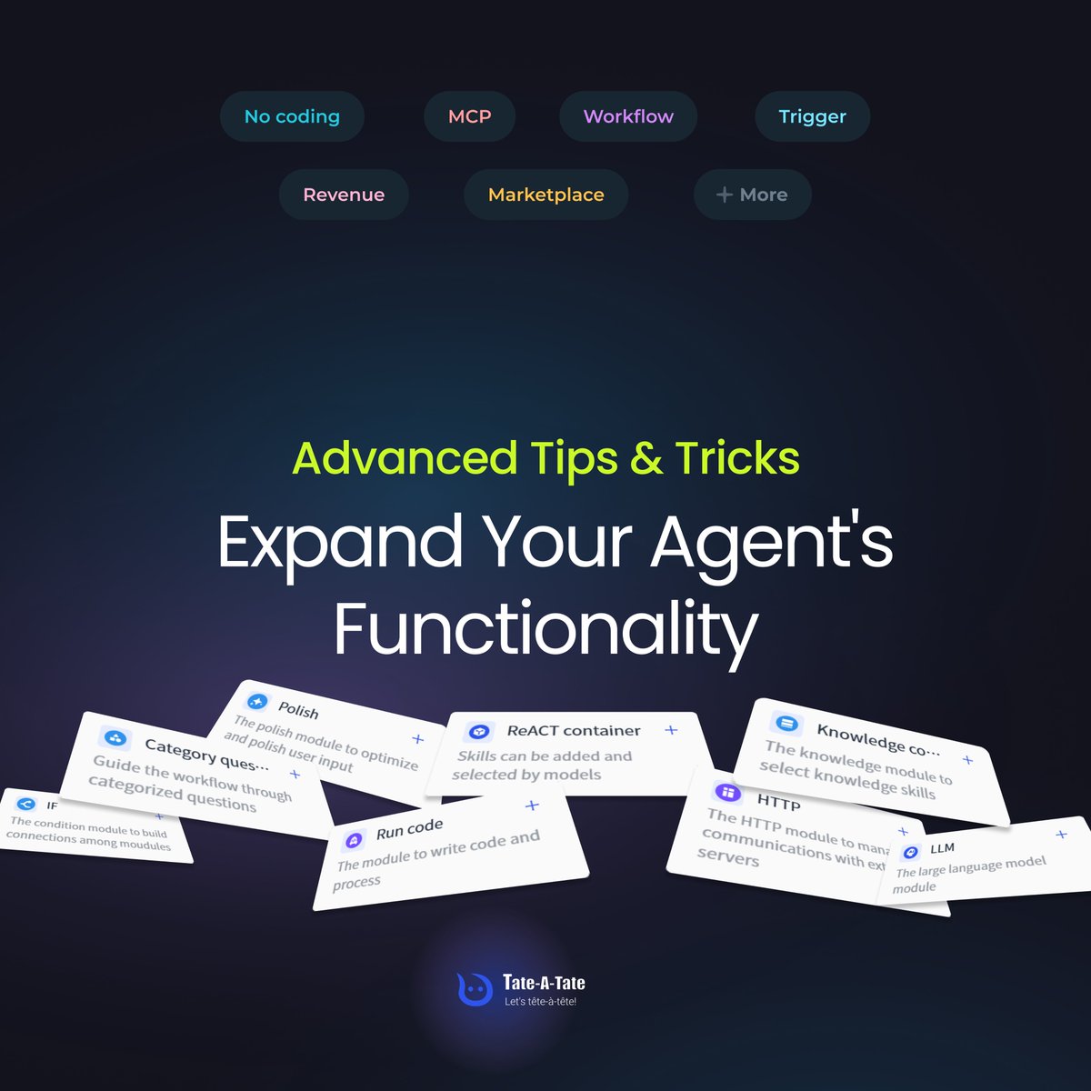 TateATate_AI's tweet image. 🤔Complex workflow logic but hard to orchestrate? 😓Simple agents can't handle sophisticated tasks?
We solved it with one simple toggle! ✨
Turn it on → Agent transforms into workflow mode
#AIWorkflow #NoCode #Agent #MCP #DevTools #AI