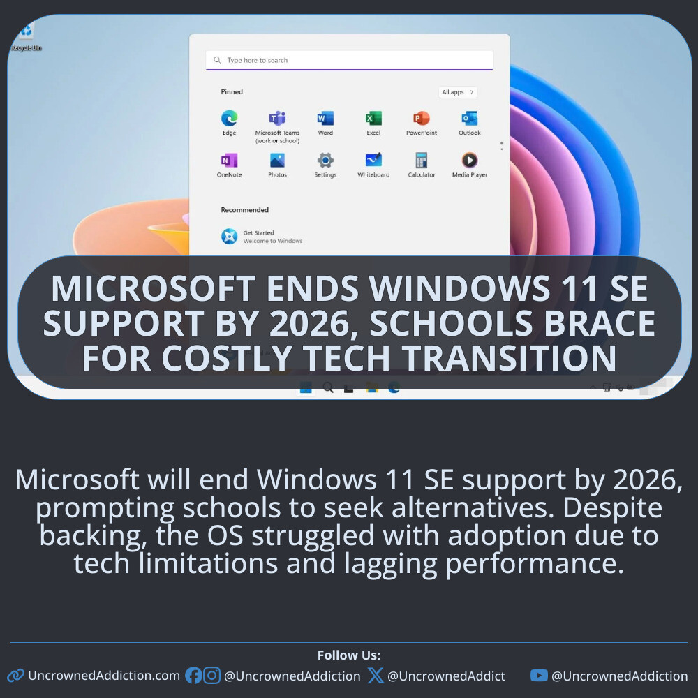 Microsoft will end Windows 11 SE support by 2026, prompting schools to seek alternatives. Despite backing, the OS struggled with adoption due to tech limitations and lagging performance.

#Windows11SE #EduTechTransition #SchoolTechChallenges