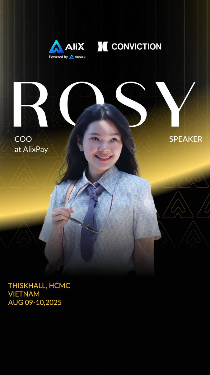 AliXPayGlobal's tweet photo. 🔥Rosy, COO of AlixPay, is a speaker at #CONVICTION2025!

We're proud to announce that Rosy, COO of AlixPay, will be a speaker at CONVICTION2025. With extensive experience in building and developing global crypto-fiat payment rails, she will share deep insights into how AlixPay bridges traditional finance and blockchain innovation.

Join us to meet Rosy at #CONVICTION2025 and learn more about the future of digital payments!

#CONVICTION2025 #alixpay