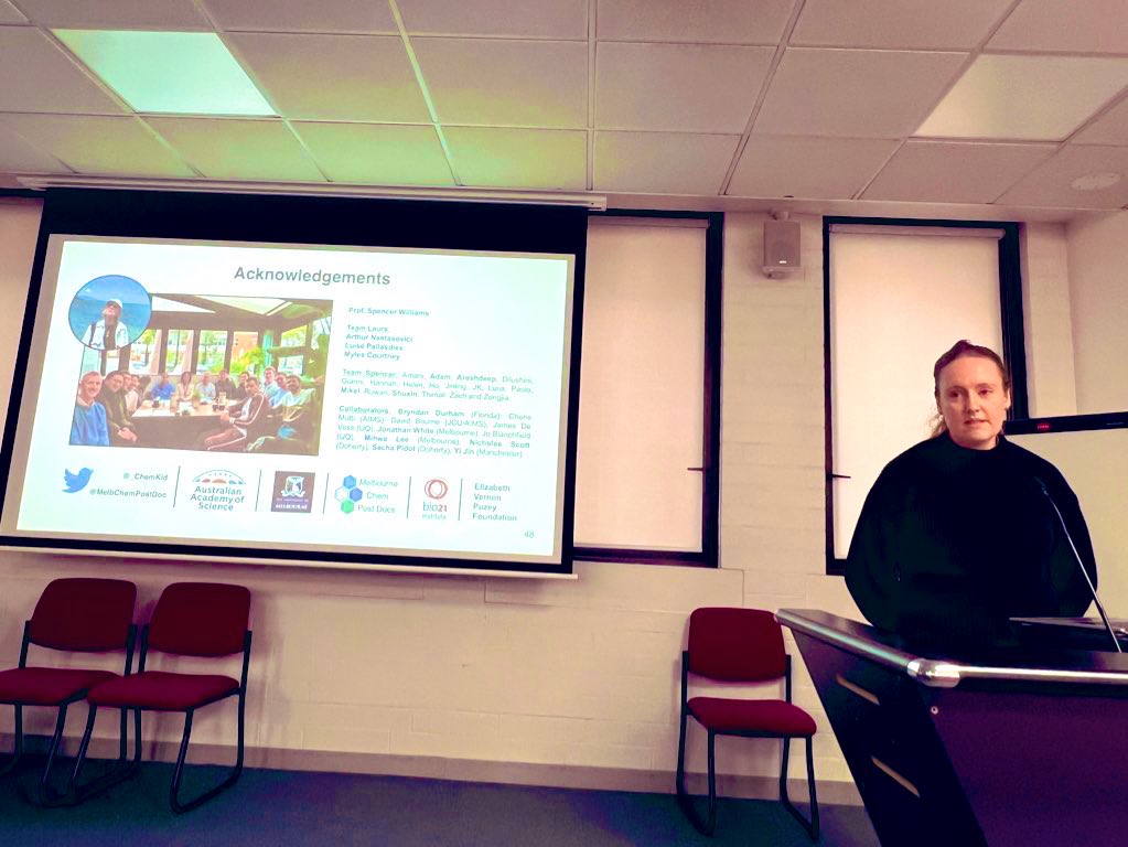 Pramod Subedi (@subedi_pramod) on Twitter photo Great to see a friend and fab colleague <a href="/_ChemKid/">Laura Burchill</a> from <a href="/Bio21Institute/">Bio21 Institute</a> delivering an insightful seminar on algae–bacteria interactions and marine chemical ecology at <a href="/latrobe/">La Trobe University</a>.
Fascinating science on natural products, total synthesis, and harmful algal blooms!
<a href="/MelbChemPostDoc/">Melb Chem Post Docs</a> Great to see a friend and fab colleague <a href="/_ChemKid/">Laura Burchill</a> from <a href="/Bio21Institute/">Bio21 Institute</a> delivering an insightful seminar on algae–bacteria interactions and marine chemical ecology at <a href="/latrobe/">La Trobe University</a>.
Fascinating science on natural products, total synthesis, and harmful algal blooms!
<a href="/MelbChemPostDoc/">Melb Chem Post Docs</a>