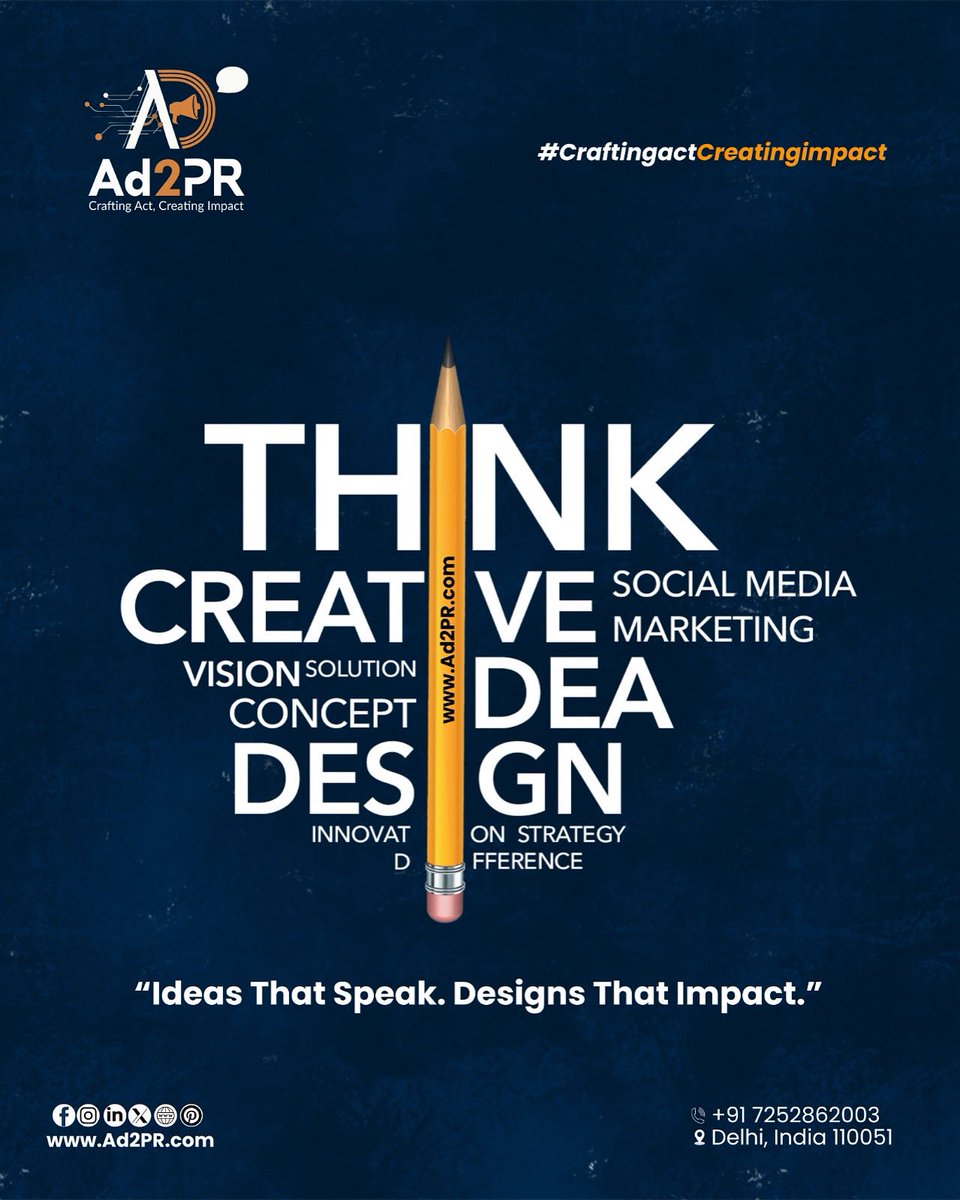 Ad2PR (@ad2pr_) on Twitter photo โจ Think Creative. Deliver Impact.
At Ad2PR, we don't just designโwe craft stories, build brands, and spark engagement that matters.
๐ฏ Ideas That Speak. Designs That Impact.
๐ Phone: +91 72528 62003
๐ Website: Ad2PR.com
๐ง Email: info@ad2pr.com
#Ad2PR #Creati โจ Think Creative. Deliver Impact.
At Ad2PR, we don't just designโwe craft stories, build brands, and spark engagement that matters.
๐ฏ Ideas That Speak. Designs That Impact.
๐ Phone: +91 72528 62003
๐ Website: Ad2PR.com
๐ง Email: info@ad2pr.com
#Ad2PR #Creati