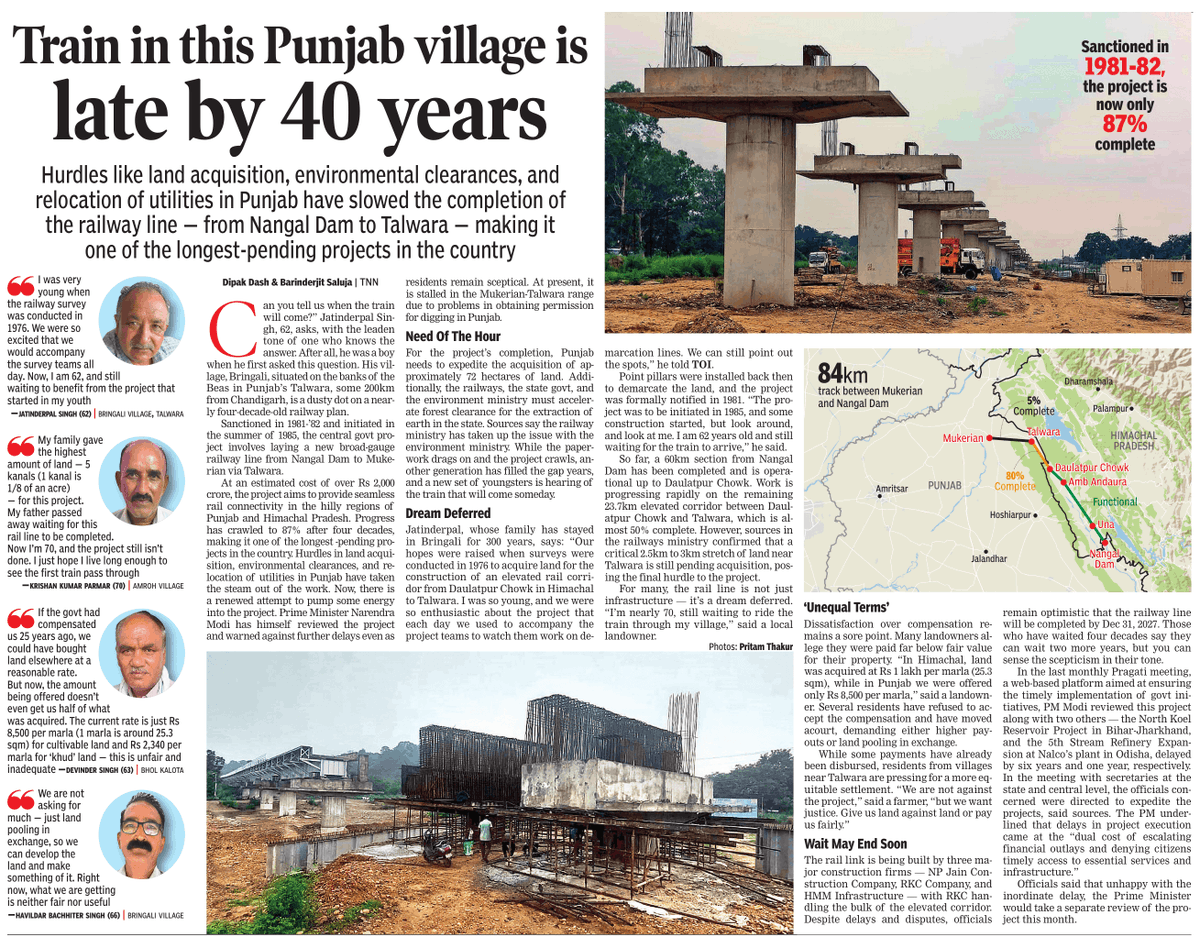 KaliKamlesh's tweet image. 🚆 In Bringali, Punjab, the train is 40 years late.   Sanctioned in 1981, stalled by land, clearances &amp;amp; silence.   Generations wait. Promises rust.   #TalwaraRail #InfrastructureDelay #PunjabDevelopment #Bringali #RailwayJustice #ModiReview