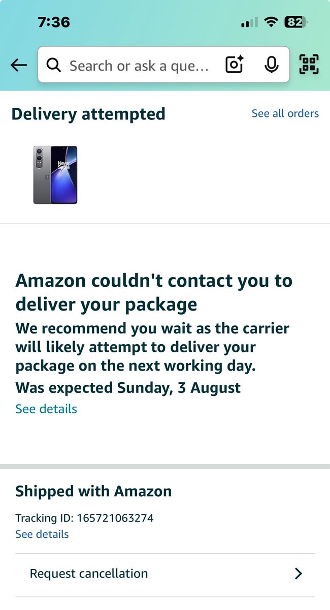 Itsmerajusalla's tweet photo. @amazonIN @amazon Yoir delivery team even before calling customer, wrongly update the status and not delivering after two days.   Customer care team does not have any clue and constantly telling please wait.

This is happening for my 3rd order.  there is no response from anyone. https://t.co/UF16kX3Z6t
