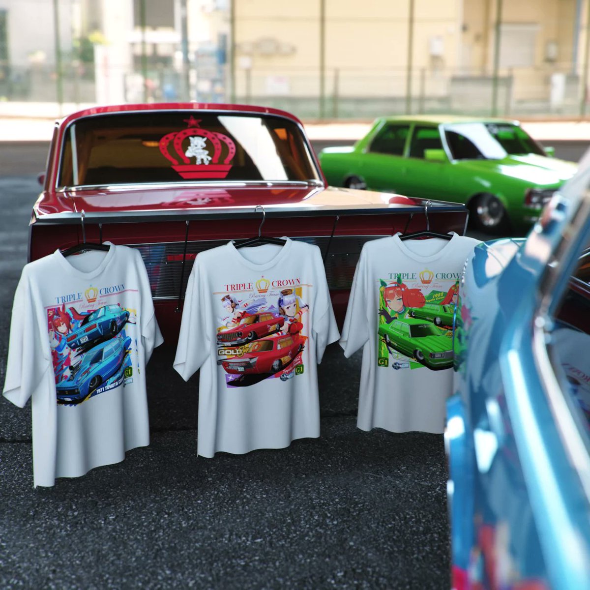 Yasoku Publishing (@yasoku_us) on Twitter photo Finally here -- the Umamusume stickers designed by <a href="/sad__machines/">sad.machines</a> for our Ikuno Dictus '72 mustang itasha.
We also have Uma shirts from Sad Machines: the Triple Crown collection. Finally here -- the Umamusume stickers designed by <a href="/sad__machines/">sad.machines</a> for our Ikuno Dictus '72 mustang itasha.
We also have Uma shirts from Sad Machines: the Triple Crown collection.