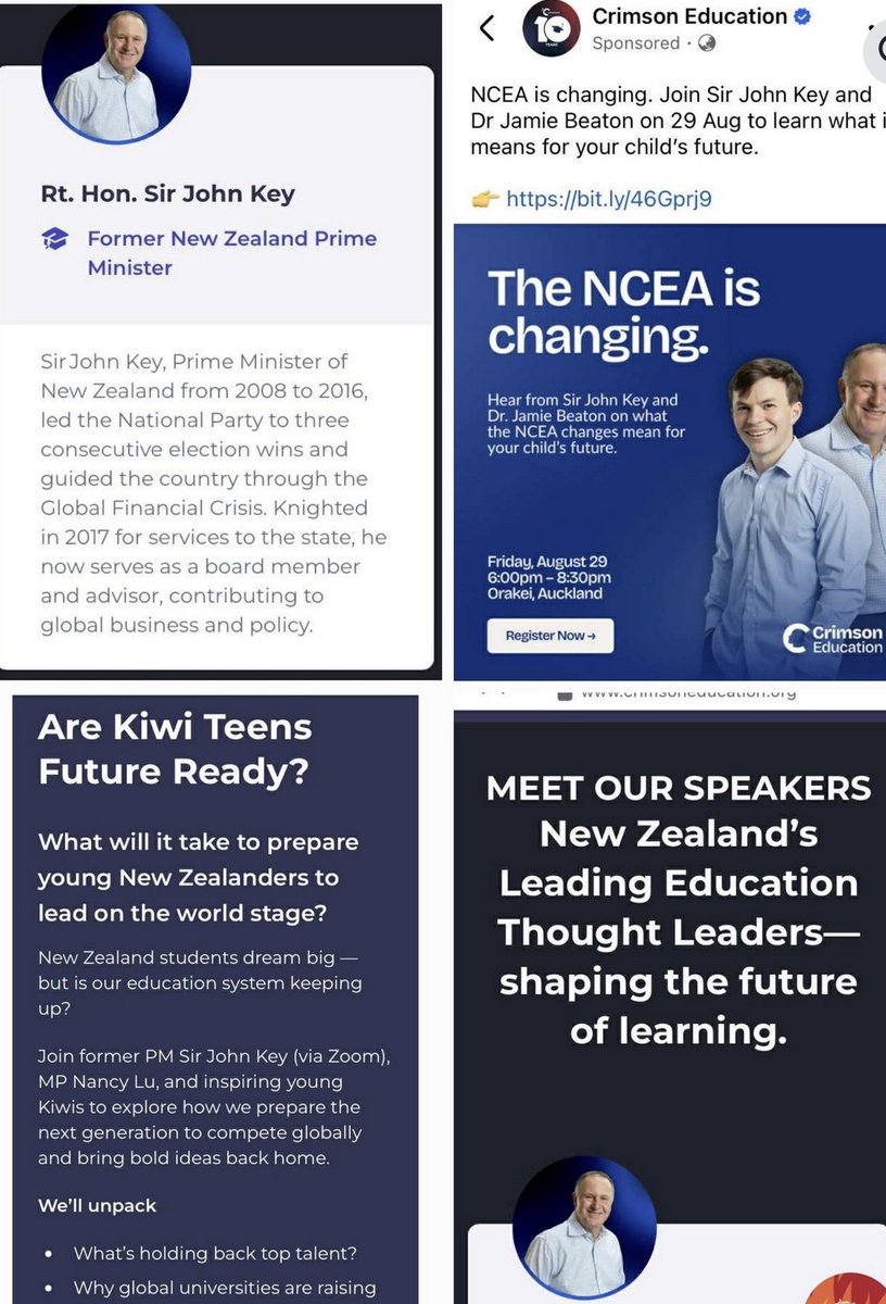 One day after Crimson Education's Beaton appears on Q&amp;A to denounce NCEA, Erica Stanford announces she is cancelling it, ignoring expert advice.

The next day John Key, business partner to Beaton, flog off their new course How corrupt are the National Party?

#nzpol 
#nzpolitics