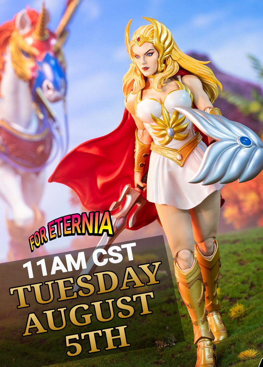 PRE-ORDER ALERT:
Mondo's 1:6 Scale She-Ra and Swift Wind "Timed Edition" Figures will be available to pre-order starting Tomorrow, August 5th at 11 AM CT through August 29 at 11 AM CT.
(Thanks to Danny for the 'heads up'!)
#MastersoftheUniverse #MOTU
#SheRa #SheRaPrincessofPower