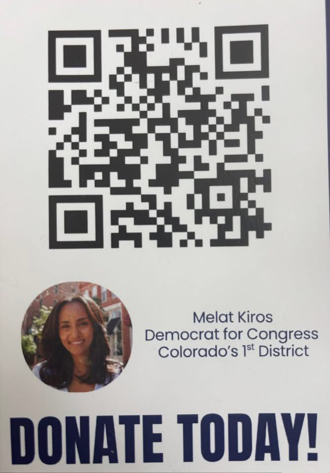 ትግራወይቲ ኣሜሪካዊት ሓፍትና ሜላት ኪሮስ፤ ካብ ግዝኣት ኮሎራዶ ንኣባልነት ኮንግረስ ኣሜሪካ ትወዳደር ኣላ:: ሓፍትና ናብ'ዙ ዝለዓለ መሓውር ስልጣን ኣሜሪካ ንክትበቅዕ፤ ኩልና ተጋሩ ኣሜሪካውያን ብዓቕምና ንኸይዲ መረፃ ሓገዝ ንኽንገብር ትፅውዕ