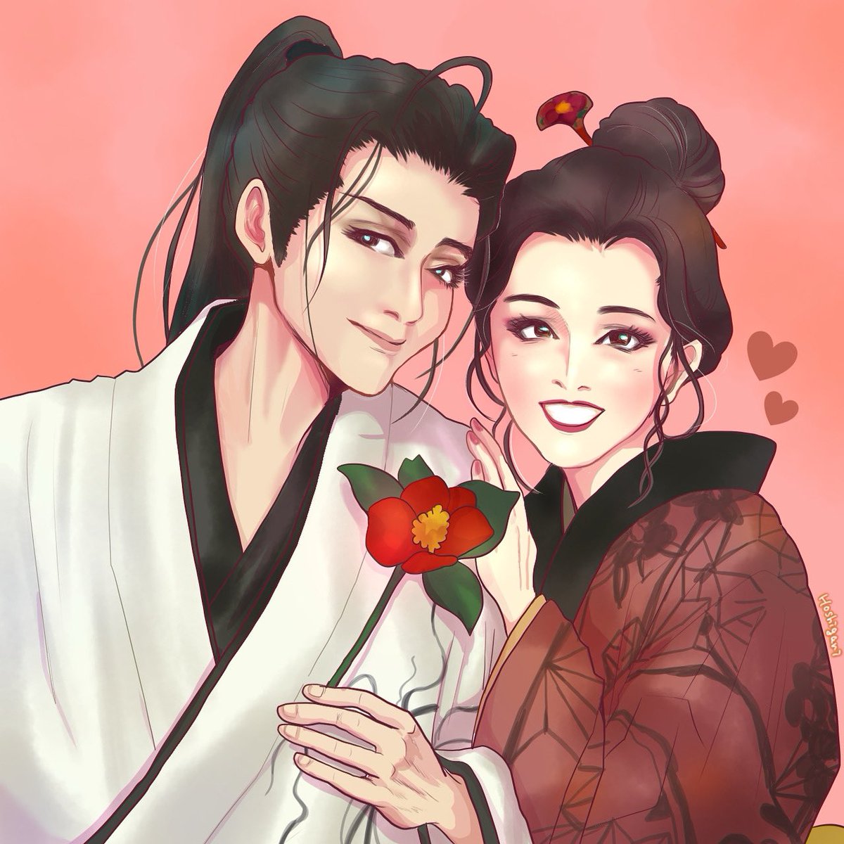 【星組 阿修羅城の瞳】
漢の中の漢 礼真琴さま出門と一緒にいる暁千星様つばきが可愛らしゅうて…🥹背の高いヒロイン最高！173cm最高！男役のかたが演じる女性の色気にいつもドキドキ