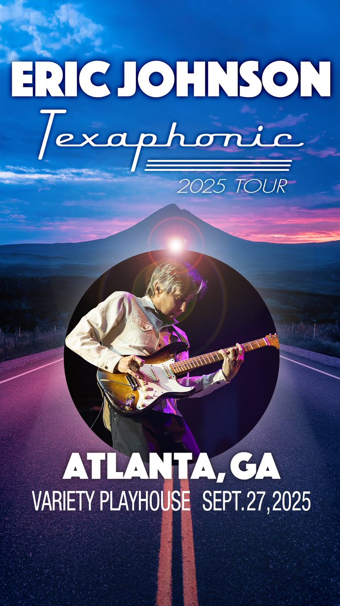 Attention Atlanta! Eric Johnson with special guests Roscoe Beck and Brannen Temple are coming to the Variety Playhouse on September 27th. A limited number of VIP packages are available! Visit ericjohnson.com for more info!