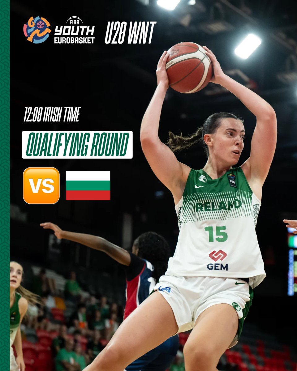 Onto the qualifying round for our U20 WNT 🔜

Watch live on the Basketball Ireland website and FIBA YouTube channel.

#GreenMeansGo ☘️ || #IrishBasketball