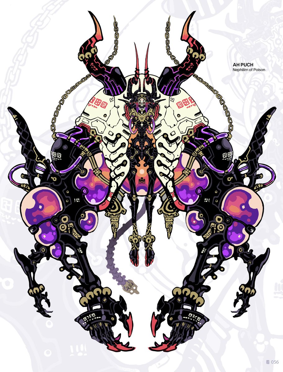 AH PUCH is one of my fave Mayan gods so I had to include it as one of the forgotten deities in Arcadia Nights, the Nephilim (summons basically).

Pretty happy with how it turned out!💜