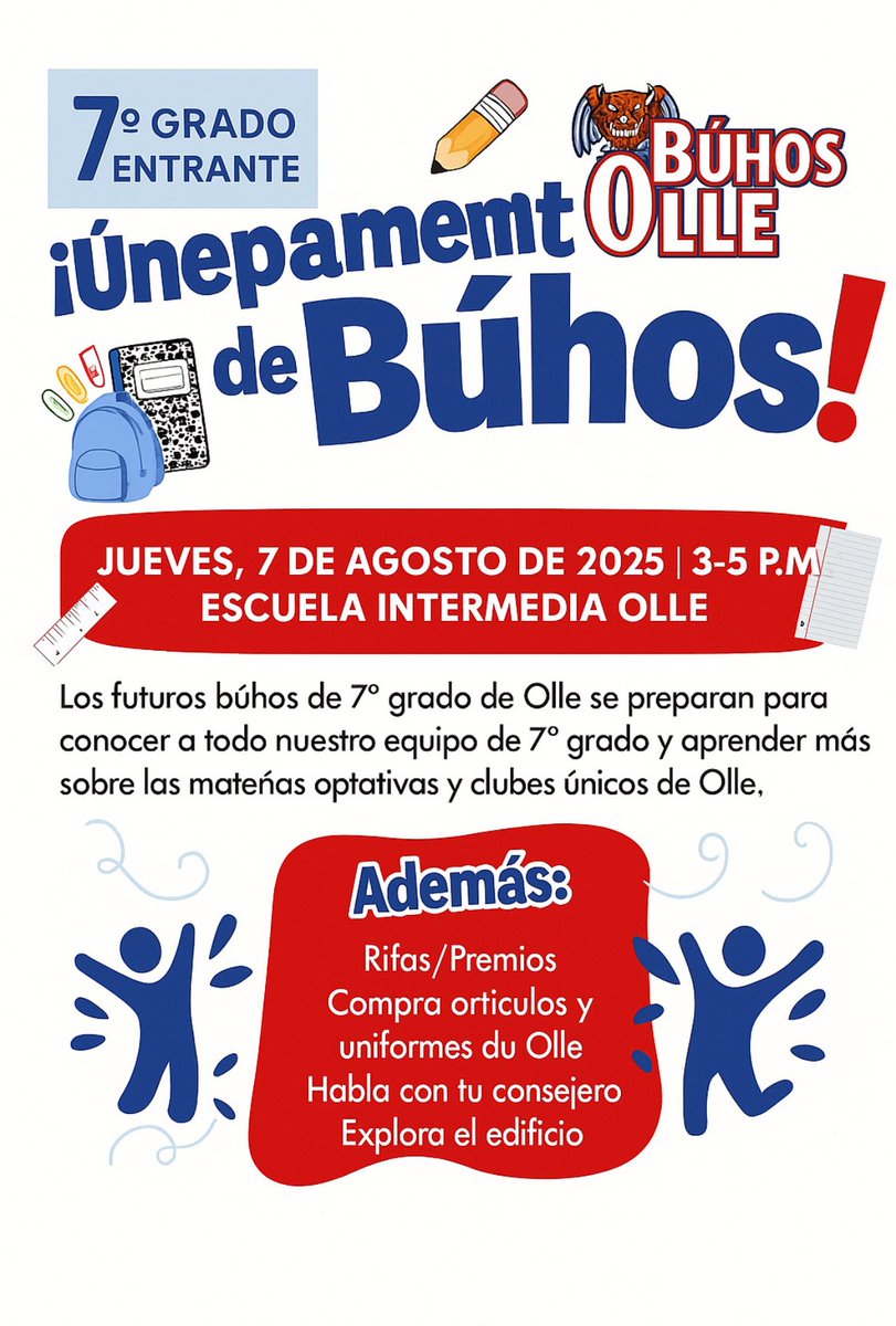 Owl Camp this Thursday, 8/7 from 3-5! We can’t wait to meet our incoming 7th graders!