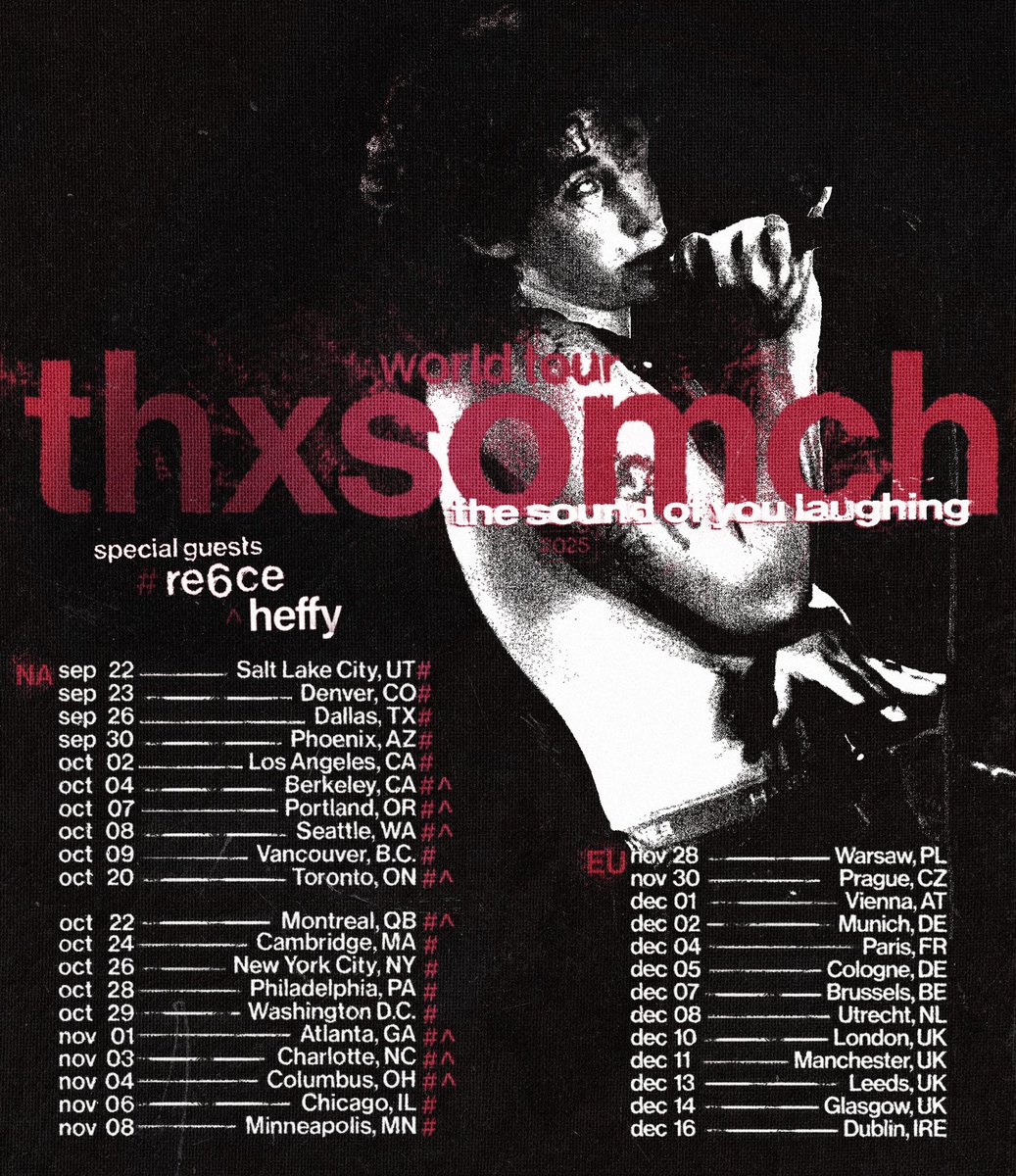 thxsomch's tweet photo. It’s world tour timeeee 🖤 u guys maybe don’t realize I been waiting a year for this but yah …. I’m fucking excited . Can’t wait to come back to Europe https://t.co/yOo0LTOF45