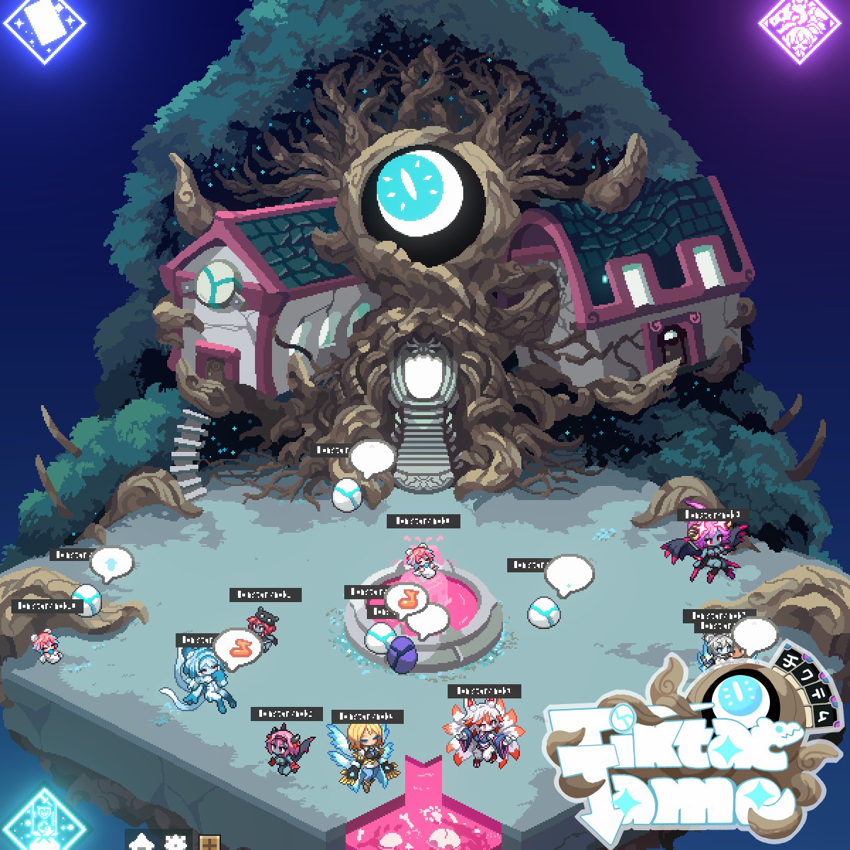 shiros_shin's tweet image. PAP8で初展示した制作中ゲーム、
『TiktacTime（チクタクテイム）』です！
まだ初期段階なのでちゃんとしたお披露目ではないのですが、デスクトップ放置育成ゲームです！ポモドーロタイマーや時間経過で餌をとってきて、箱庭でモンスターを育て進化させるゲームです。
#ドット絵 #pixelart #IndieGame