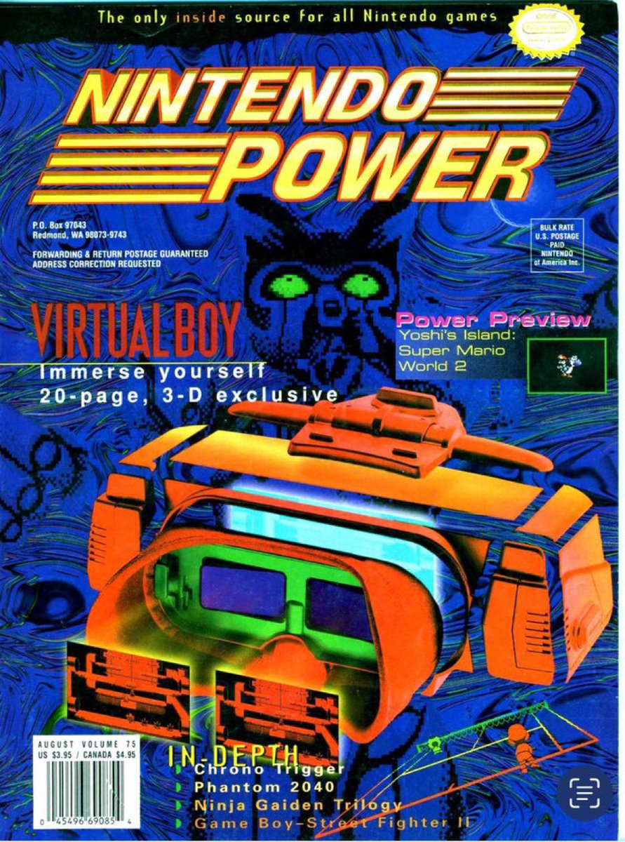 Nintendo Power, August 1995 featuring Virtual Boy