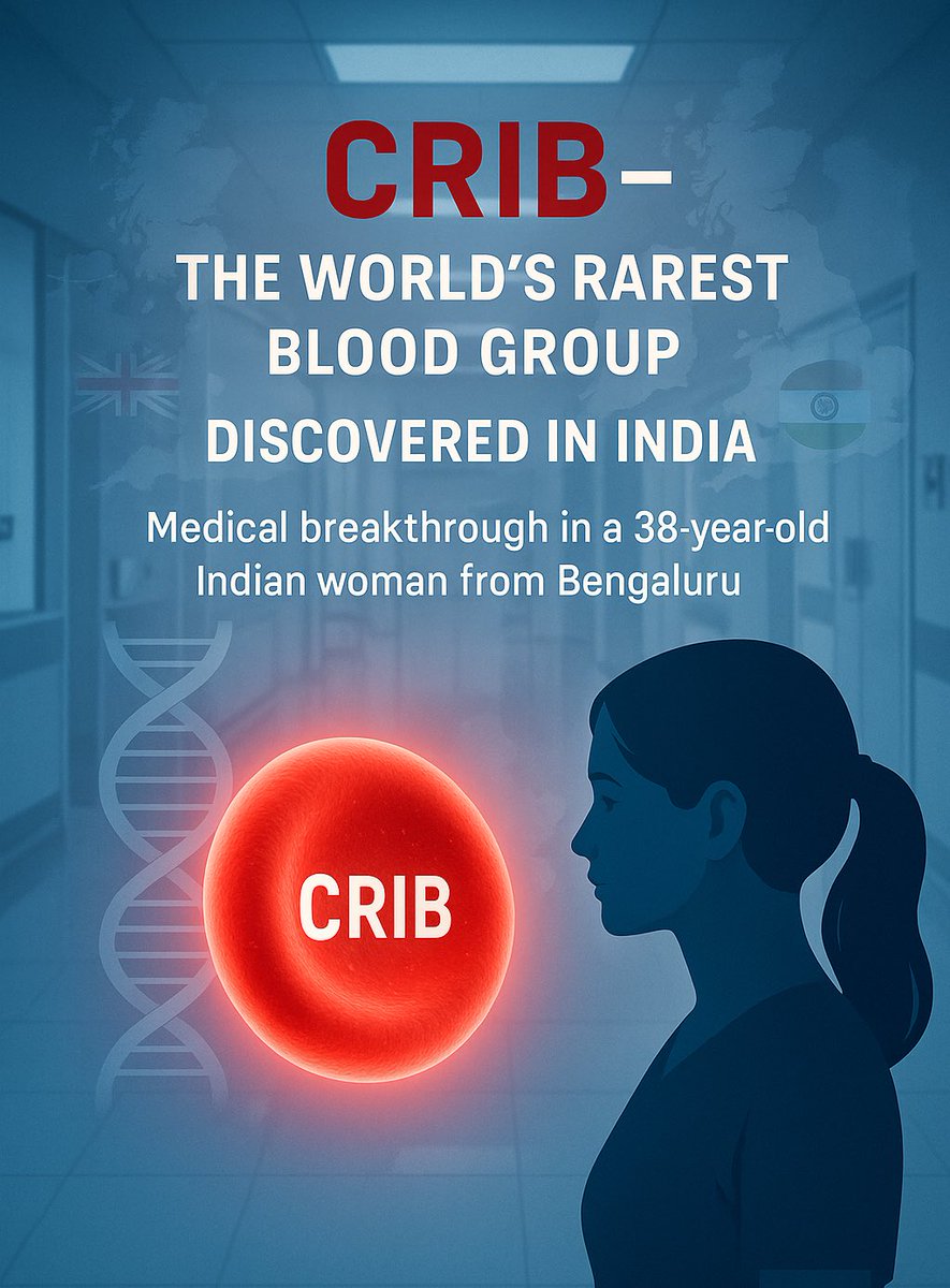 A 38-year-old woman from the Kolar district of Karnataka was recently discovered to have an entirely new and ultra-rare blood group, now officially named CRIB. This breakthrough came to light when she was admitted to a hospital in 2024 for cardiac surgery. Although initially