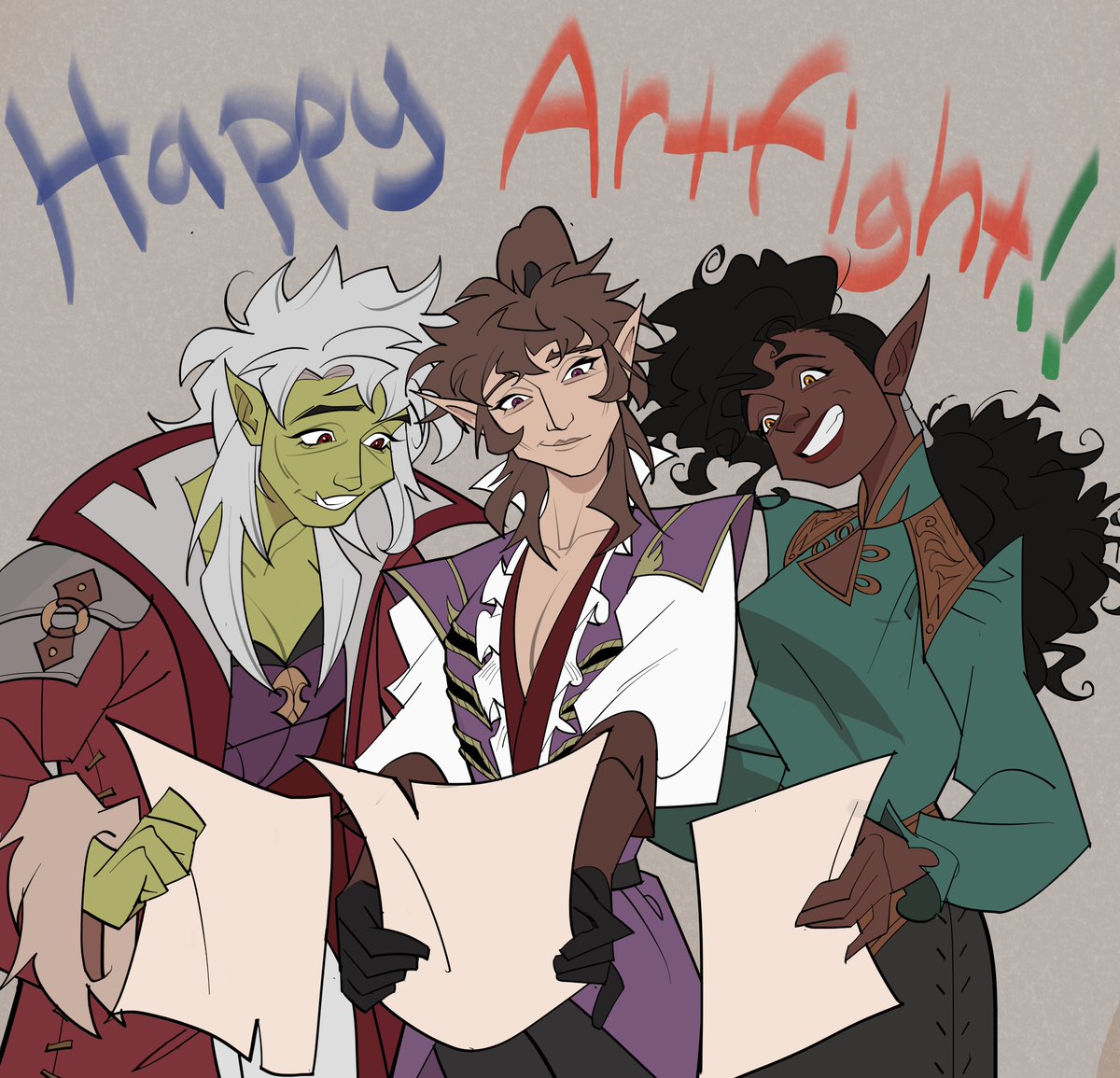 Mookahart's tweet photo. Artfight was a blast this year 👏👏 !!!!, just wish they extended it A LITTLE longer lol but I thought it would be fun to draw a celebration pic! #artfight #artfight2025 https://t.co/Y6Q3AoFSRj