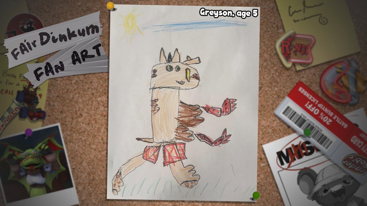 TY the Tasmanian Tiger (@tasmanian_tiger) on Twitter photo 🐾 Check out this ripper #FairDinkumFanArt from Greyson, age 5! 🧡🖍️
He’s playing TY1 with his Uncle Michael and already beat Beyond the Black Stump! 💪🪃
We love seeing the next generation of Bush Rescue heroes! 🦘
#TYtheTasmanianTiger #NextGenFans <a href="/kromestudios/">Krome Studios</a> 🐾 Check out this ripper #FairDinkumFanArt from Greyson, age 5! 🧡🖍️
He’s playing TY1 with his Uncle Michael and already beat Beyond the Black Stump! 💪🪃
We love seeing the next generation of Bush Rescue heroes! 🦘
#TYtheTasmanianTiger #NextGenFans <a href="/kromestudios/">Krome Studios</a>