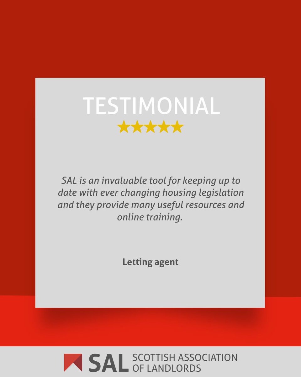 Stay ahead, stay supported. SAL membership gives you expert advice, industry updates and a voice in shaping policy. Join now: scottishlandlords.com/join-us/ #SALmembership #LettingSupport #LandlordAdvice #PRSScotland #PropertyProfessionals