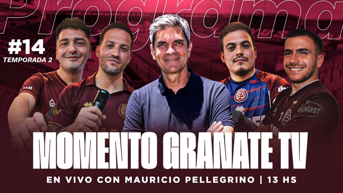 🚨 CONFIRMADO | Este miércoles al mediodía, habrá programa especial de Momento Granate TV: mano a mano con el entrenador de #Lanús Mauricio Pellegrino.

🤔 ¿Qué te gustaría consultarle? Los leemos 👇🏻