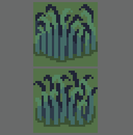 QOQ_Games's tweet photo. Tall grass redesign with a a variation 
#pixelart #aseprite #gamedev #indiedev #Grass https://t.co/hTY1eKNTLj