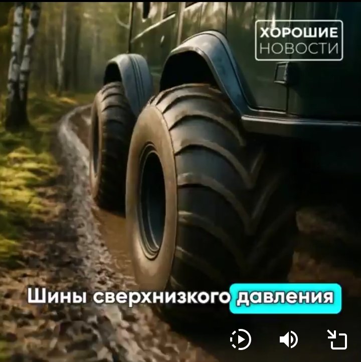 <a href="/Good_news_Rus/">Хорошие новости из России</a> У вас колеса с грязевой резиной в обратную сторону нарисованы...  
В реальности она устанавливается "елочкой" - по направлению движения.