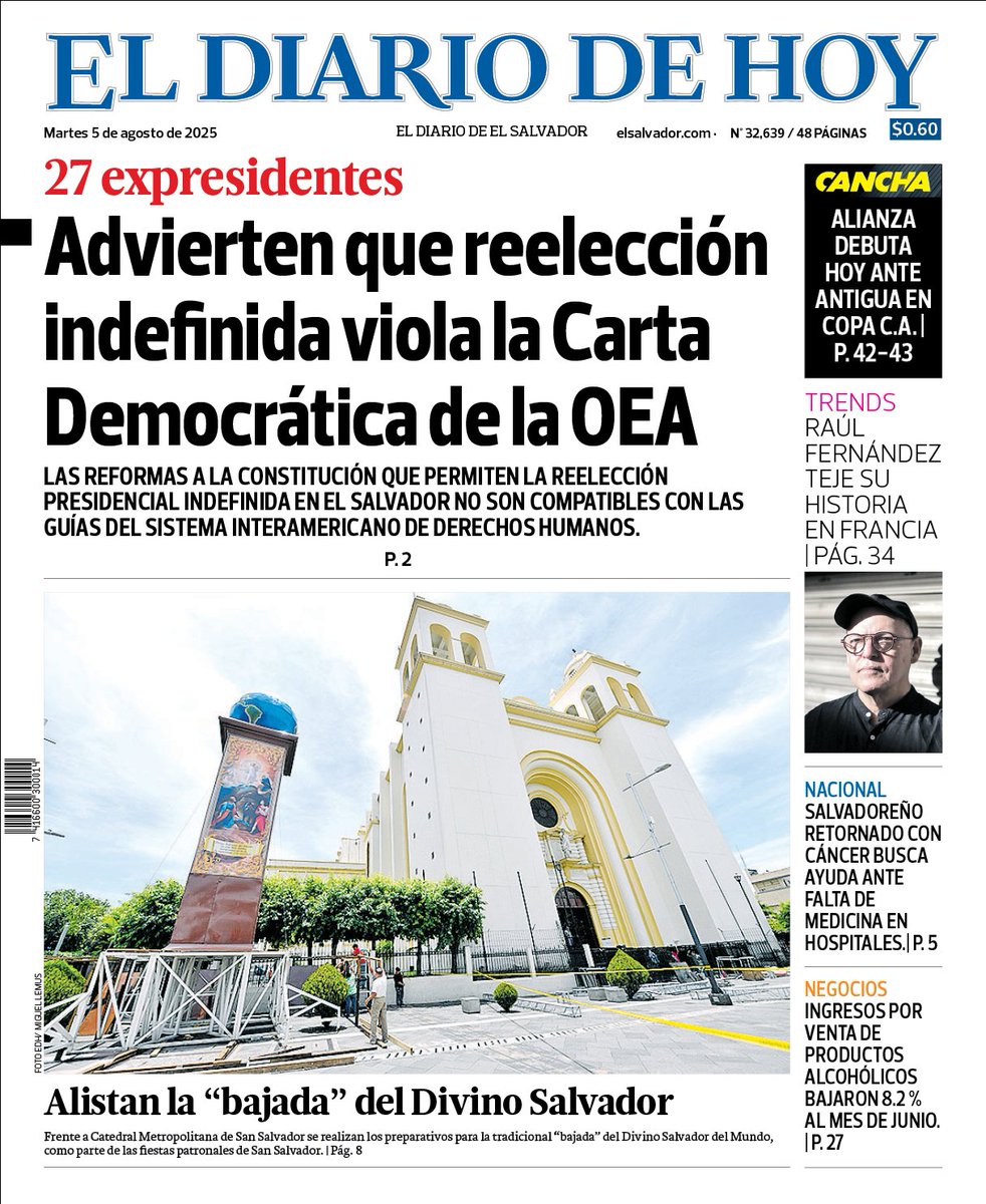 EDHNoticias's tweet image. Te compartimos las portadas de El Diario de Hoy del martes 5 de agosto. 

Más noticias en 👉 elsalvador.com