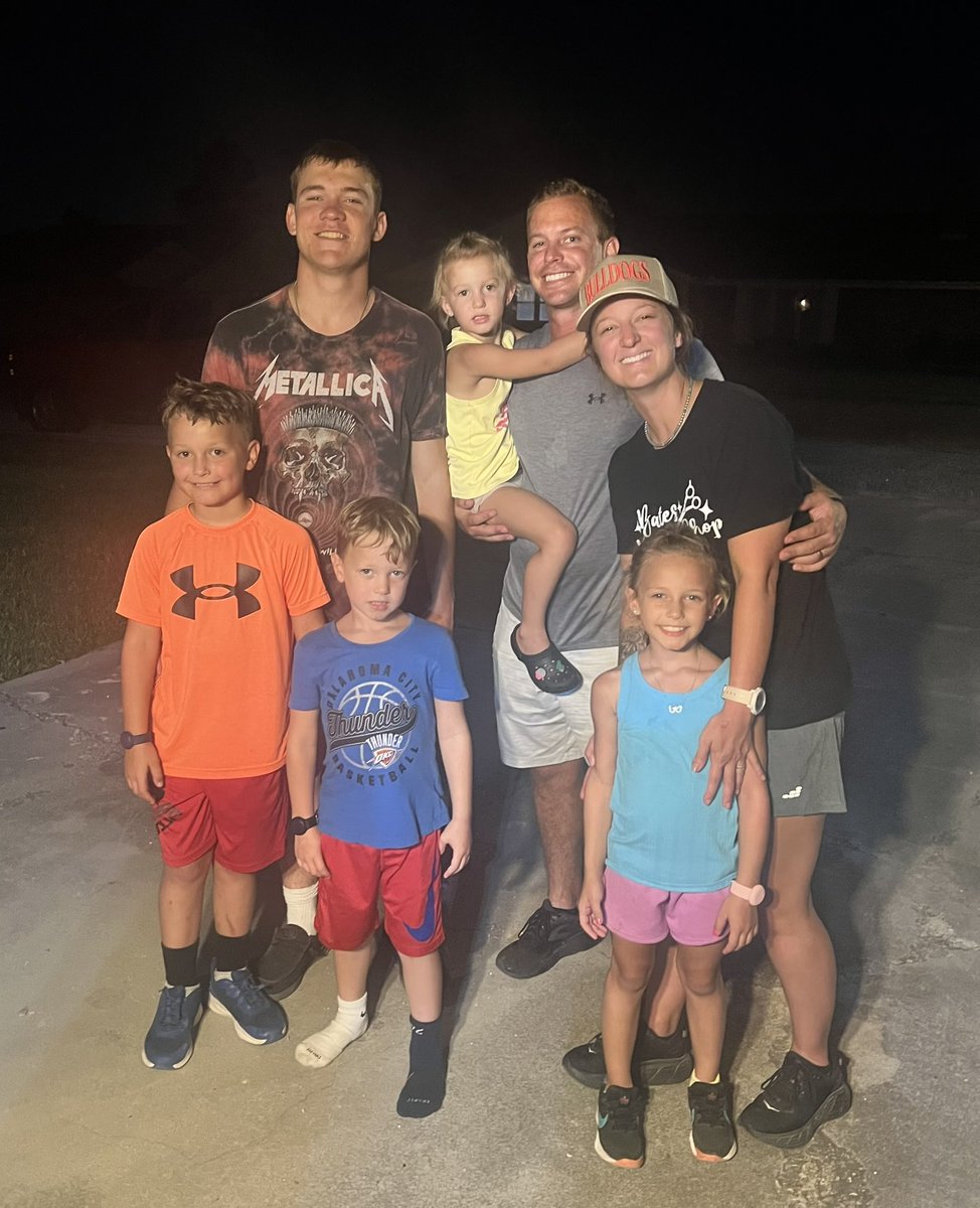 So proud of this guy. Former all conference/ all area player from my first year at Sulphur, Mace Mobly. What a leader he was and continues to be. He came back home from leave in the Marines to visit. Nights like this remind you as a coach it’s more about relationships than