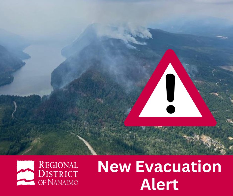 RDN (@rdnanaimo) on Twitter photo A new evacuation alert has been issued for additional properties in the Wesley Ridge Wildfire. Visit rdn.bc.ca/current-alerts for a PDF of the evacuation alert which includes a list of new and existing property addresses and a map. For wildfire information, follow <a href="/BCGovFireInfo/">BC Wildfire Service</a>. A new evacuation alert has been issued for additional properties in the Wesley Ridge Wildfire. Visit rdn.bc.ca/current-alerts for a PDF of the evacuation alert which includes a list of new and existing property addresses and a map. For wildfire information, follow <a href="/BCGovFireInfo/">BC Wildfire Service</a>.
