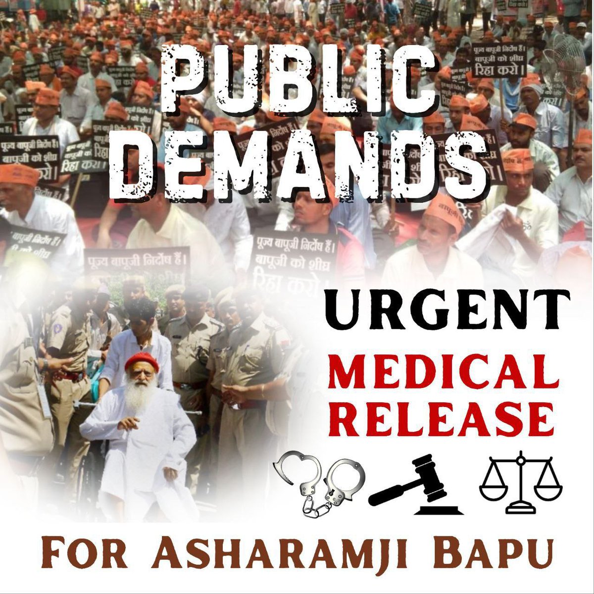 Rajesh_Madaan29's tweet image. a) छड़ी
Govt is ignoring the Critical Health Condition of 87 year old Sant Shri Asharamji Bapu  who spent his life in welfare of humanity.  
 #HumanRightsViolation is becoming a new normal in this case of Medical Emergency
#FirePrevention
#INDvsENGTest
#Siraj
#OvalTest